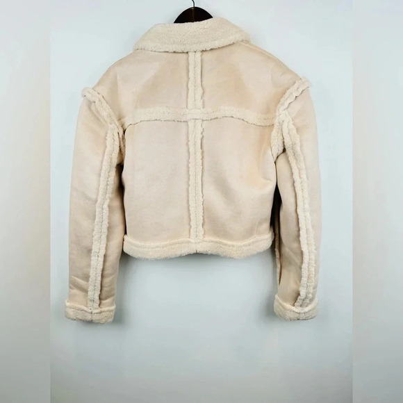 Area Stars Aurora Faux Shearling Bomber Jacket Women’s Size Large - Picture 5 of 7